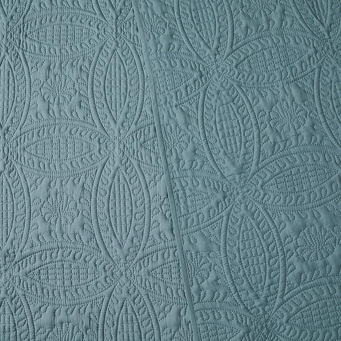 Mellanni Twin Bedspread Coverlet Set - Bedding Cover with Sham - Ultrasonic Quilting Technology - 2 Piece Oversized Quilt Set - Bedspreads & Coverlets (Twin, Spa Blue)