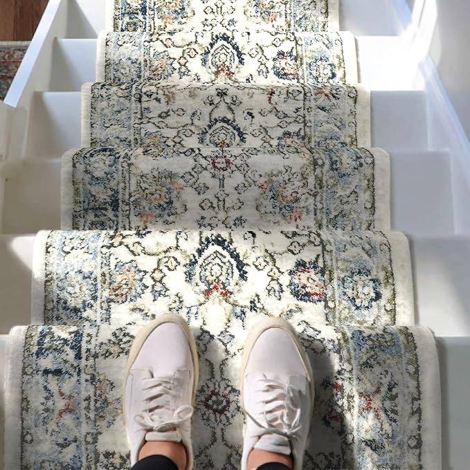 Well Woven Custom Size Runner - Elysium Ivory Vintage Panel Rug 27 Inch Wide x 30 Feet Long (27" x 30' Runner) | Heritage-Inspired, Soft & Durable, Easy to Clean Rug for Hallway, Stairs, entryway