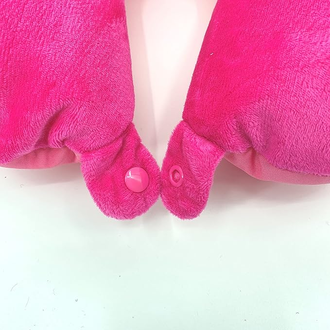 Bookishbunny U Shaped Micro Beads Microbead Neck Head Support Travel Pillow, 12"x12"x4" (SolidPink)