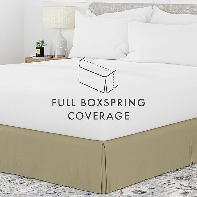 Linen Market Bed Skirt - Ultra Soft Microfiber - Easy Fit with 14 Inch Tailored Drop - Hotel Quality, Shrinkage & Fade Resistant - Bed Cover - Queen Bed Set - Bedroom Décor - (Queen, Sage)