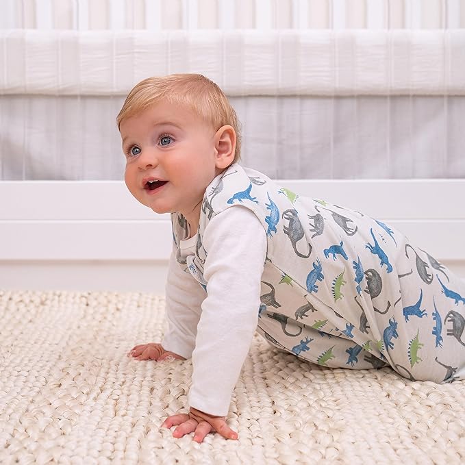 HALO SleepSack, 100% Cotton Wearable Blanket, Swaddle Transition Sleeping Bag, TOG 0.5, Watercolor Dinos, X-Large, 18-24 Months