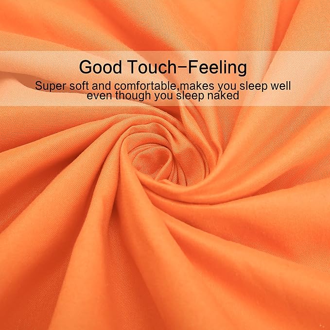 Best Season Bed Sheets Set Extra Soft - 1 Flat Sheet,1 Fitted Sheet and 1 Pillow Cases,Luxury Bedding Set,Deep Pockets,Wrinkle,Fade Resistant - Hypoallergenic- 3 Piece (Twin,Orange)