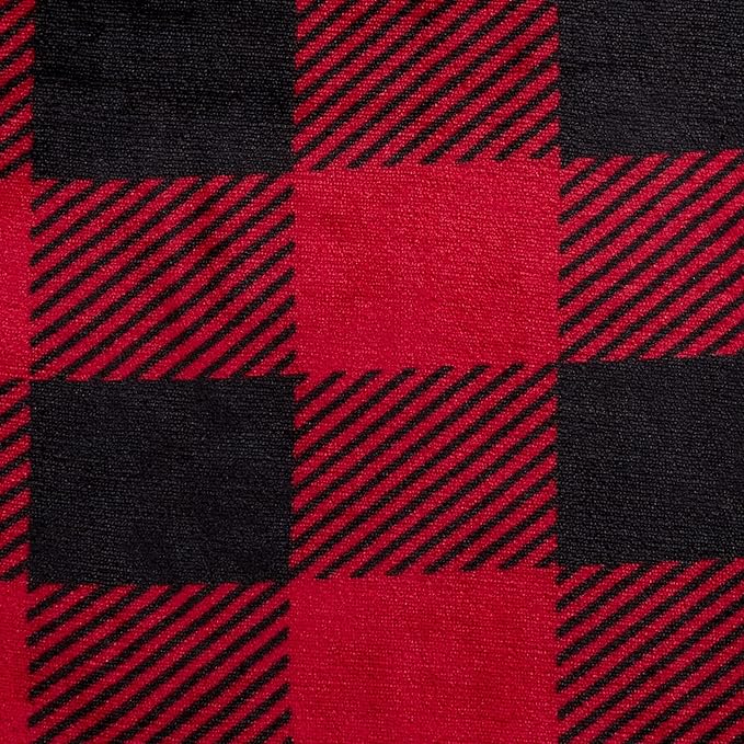 Amazon Basics 3 Piece Bedding Set, Micromink Sherpa, Ultra-Soft, Warm All Season Comforter, Full/Queen, Red Buffalo Plaid