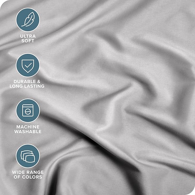 Bare Home 5-Pack Fitted Bottom Ultra-Soft Sheets King - Premium 1800 Ultra-Soft Microfiber - Deep Pocket (King, Light Grey)
