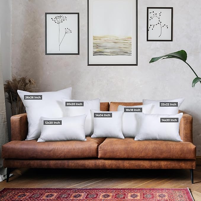 Utopia Bedding Throw Pillows (Set of 6, White) – 16 x 16 Inches Down Alternative Pillows for Bed, Sofa, and Couch - Fluffy Decorative Stuffer Pillow for Indoors & Outdoors