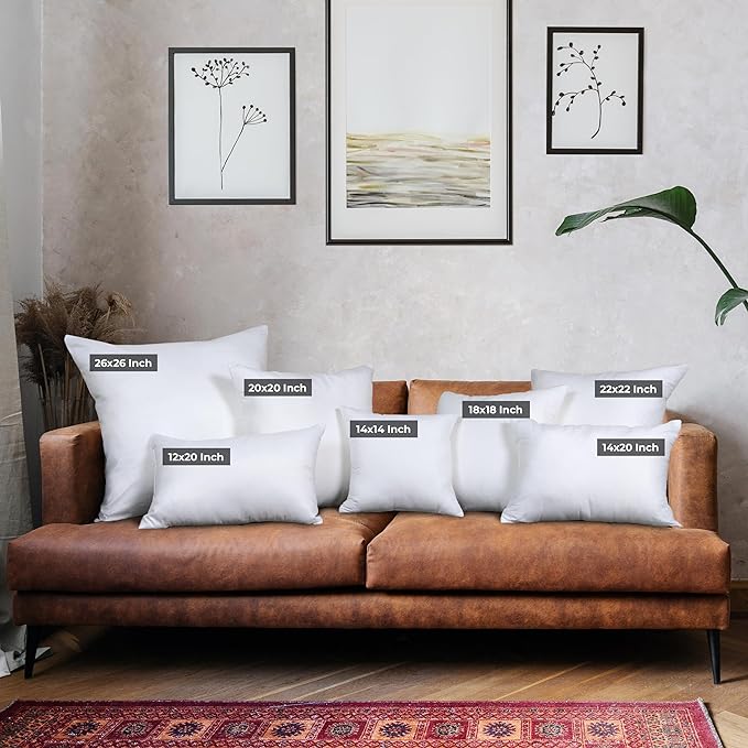 Utopia Bedding Throw Pillows (Set of 4, White) – 12 x 20 Inches Down Alternative Pillows for Bed, Sofa, and Couch - Fluffy Decorative Stuffer Pillow for Indoors & Outdoors