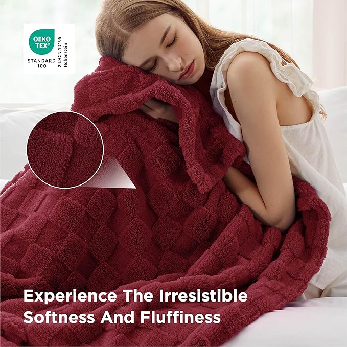 Bedsure GentleSoft King Size Blanket for Bed - Super Soft Cozy Blankets for Women Men Girls, Large Fuzzy Fleece Throw for Bedroom Decor, Red,108x90 Inches