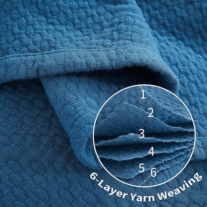 Premium 100% Cotton Blanket – All-Season Soft Breathable Bed Blanket for Queen Size – Lightweight Stylish Textured Throw for Bed– Giftable Cozy Bedding