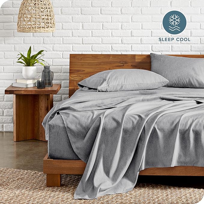 Bare Home Full Sheet Set - Luxury 1800 Ultra-Soft Microfiber Double Brushed - Deep Pockets - Easy Fit - 4 Piece Set - Bedding Sheets & Pillowcases (Full, Heathered Charcoal)