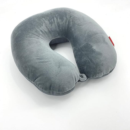 Bookishbunny U Shaped Micro Beads Microbead Neck Head Support Travel Pillow, 12"x12"x4" (SolidGrey)