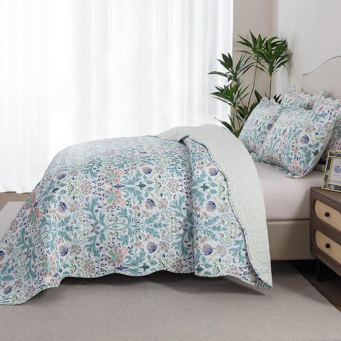 HoneiLife Quilt Sets King Size - Microfiber Bedspreads for King Bed, 3-Piece Lightweight Coverlets, Rustic Bed Cover King Quilt Bedding Sets All Season Quilts