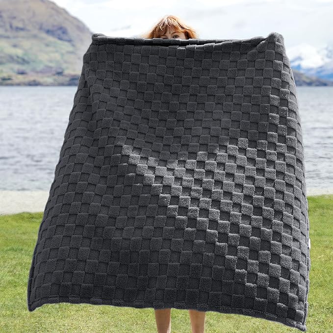Bedsure GentleSoft Twin Blanket for Bed Dark Grey - Super Soft Cozy Blankets for Women Men Girls, Cute Fuzzy Fleece Throws for Bedroom Couch, 60x80 Inches