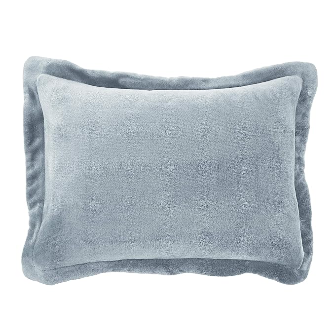 Amazon Basics 3 Piece Bedding Set, Micromink Sherpa, Ultra-Soft, Warm All Season Comforter, King, Tide Pool Blue, Solid