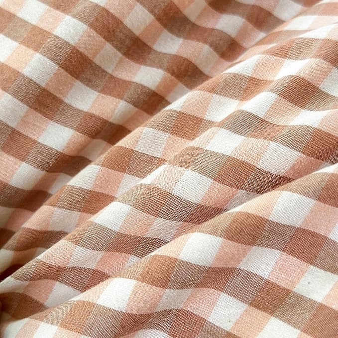 LifeTB Pink Plaid Gingham Duvet Cover King 3 Pieces Checkered Grid Duvet Cover 100% Washed Cotton Coral Pink Plaid Comforter Cover with Zipper Ties 2 Pillowcases Breathable Soft Gingham Bedding Set