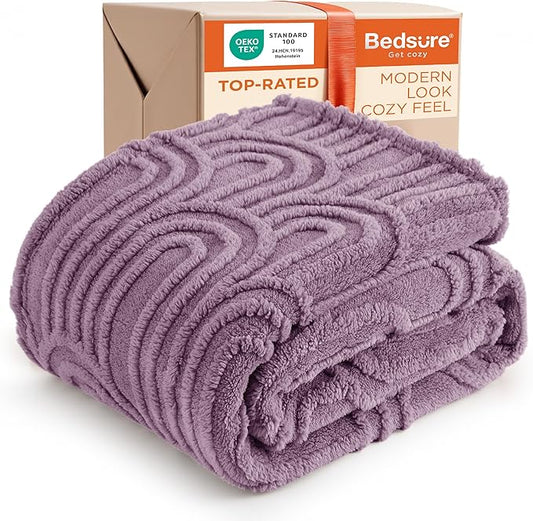 Bedsure GentleSoft Purple Throw Blanket for Couch - Super Soft & Cozy Summer Blankets for Women, Fluffy Fleece Throw for Girls, for Women, Ideal for Room, Home & Bedroom Decor, 50x60 Inches