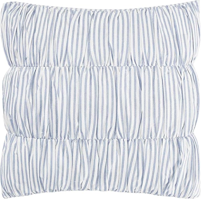 Laura Ashley - King Comforter, Soft Reversible Bedding Set, Includes Matching Shams with Bonus Euro Shams & Throw Pillows, Farmhouse Home Decor (Nora Blue, King)