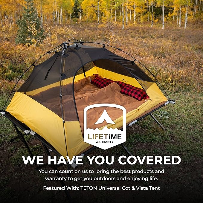 TETON Sports Deer Hunter Sleeping Bag, Warm and Comfortable Camping Sleeping Bag, Teton Tough Canvas Shell for Camping, Hunting, and Cold Weather
