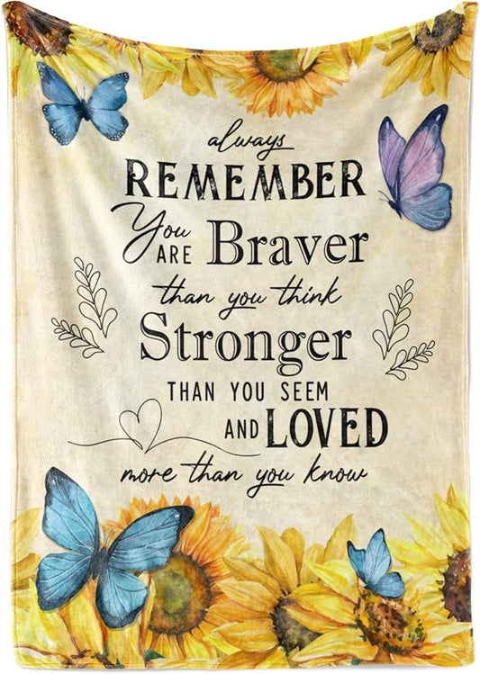 Inspirational Blanket for Kids, Adults, and Family, Inspire Love, Bravery, and Strength, Encouragement, Loved, and Protection Theme, Soft, Warm, and Plush, (Fleece 50x60)