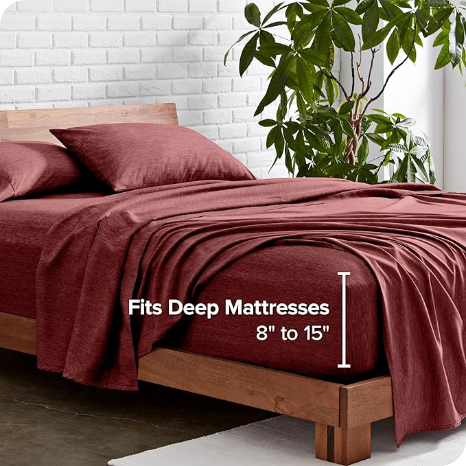 Bare Home Twin Sheet Set - 1800 Ultra-Soft Microfiber Double Brushed - Deep Pockets - Easy Fit - Extra Soft - 3 Piece Set - Bed Sheets (Twin, Heathered Rose)
