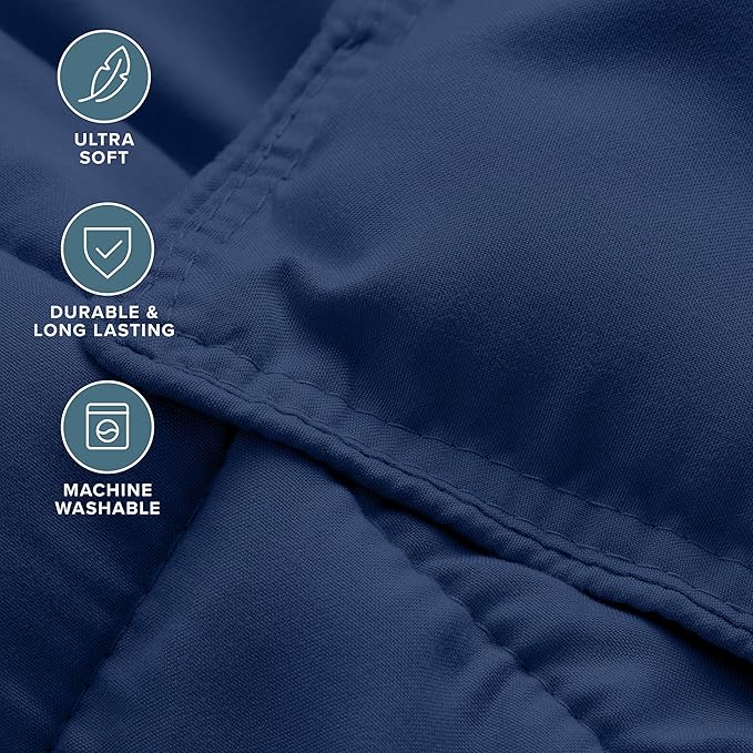 Bare Home Comforter Set - Oversized King Size - Ultra-Soft - Goose Down Alternative - Premium 1800 Series - All Season Warmth (Oversized King, Dark Blue)