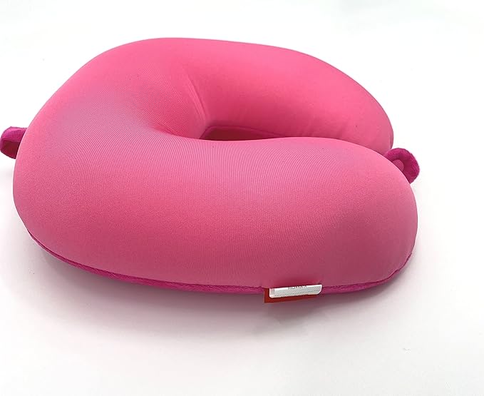 Bookishbunny U Shaped Micro Beads Microbead Neck Head Support Travel Pillow, 12"x12"x4" (SolidPink)