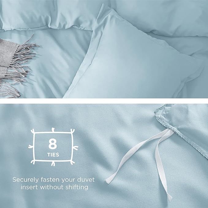 Bedsure Duvet Cover Full Size - Soft Double Brushed Bedding Set for Kids & Adults, Zipper Closure, 3 Pieces, Includes 1 Duvet Cover (80"x90") & 2 Pillow Shams, NO Comforter, Winter Sky