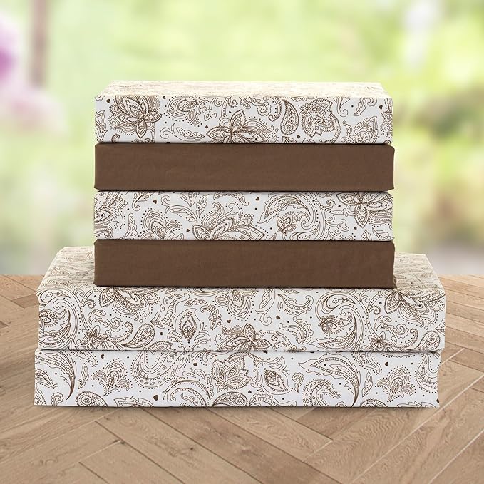 Elegant Comfort Softest and Coziest 4-Piece Sheet Set - 1500 Premium Hotel Quality Microfiber - Deep Pocket, Wrinkle Resistant 4-Piece Paisley Pattern Bed Sheet Set, Twin XL, Paisley Taupe
