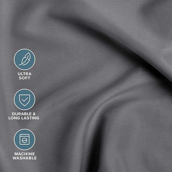 Bare Home Bed-in-A-Bag 5 Piece Comforter & Sheet Set - Twin - Goose Down Alternative - Ultra-Soft 1800 Premium Bed Set (Twin, Black/Grey)