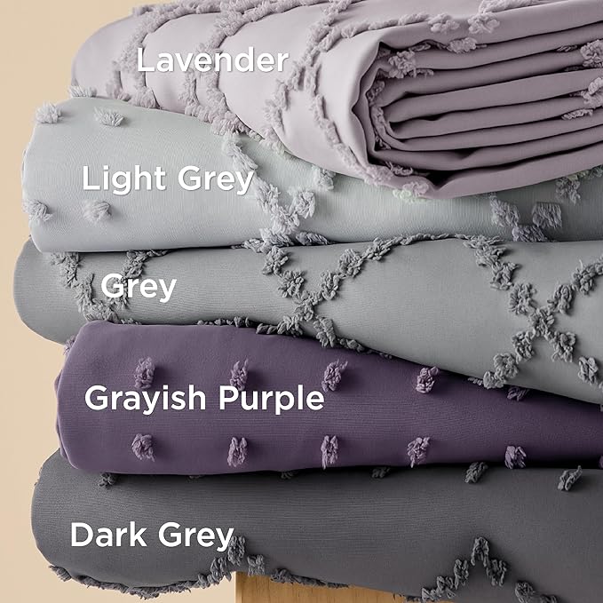 Bedsure Boho Duvet Cover Queen Size - Dark Grey Breathable & Soft Boho Bedding, Machine Washable Comforter Cover for All Seasons, Includes 1 Duvet Cover 90"x90" with 2 Pillow Shams & Zipper Closure