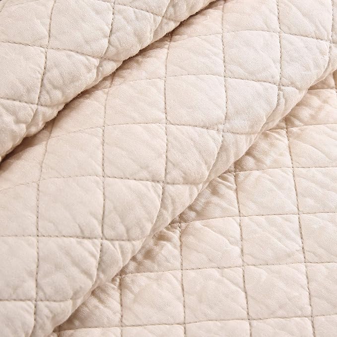 Lush Decor Ava Quilt Diamond Pattern Solid 3 Piece Oversized Bedding Blanket Bedspread Set - King - Blush