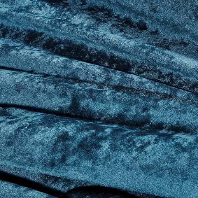 Sunshine Nicole Distressed Velvet Comforter Set, Distressed Velvet Face and Brushed Solid Microfiber Reverse, with Light Weight Soft Poly Fill, 5 Pieces Teal, King