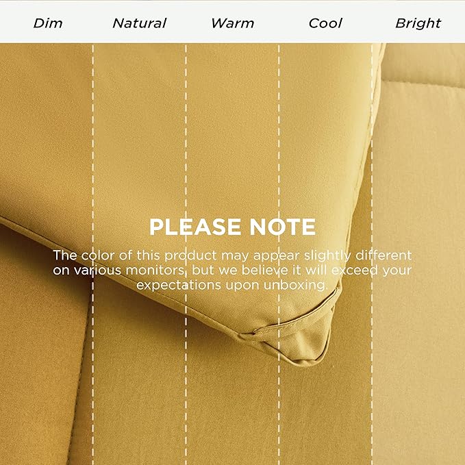 Bedsure Comforter Duvet Insert - Quilted Comforters Twin XL Size, All Season Duvet, GentleSoft Down Alternative Bedding, with 8 Tabs, Gifts for Women/Men, Mustard Yellow, Twin XL 92 x 68 Inches