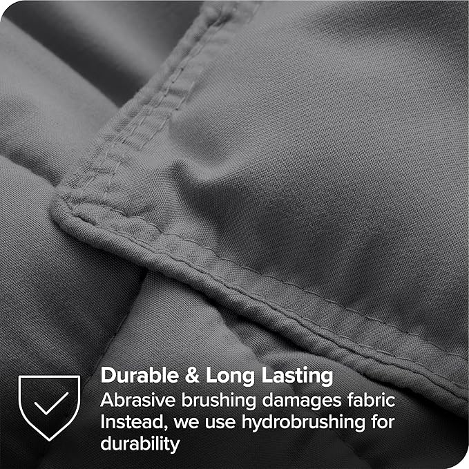 Bare Home Bed-in-A-Bag 7 Piece Comforter & Sheet Set - Full - Goose Down Alternative - Ultra-Soft 1800 Premium - Bedding Set (Full, Grey/Light Grey)