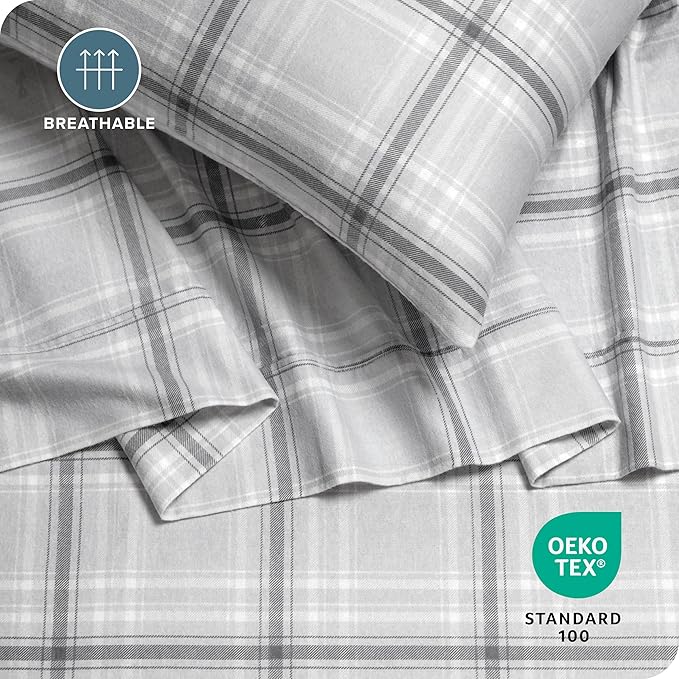 Bare Home Twin XL Sheet Set - College Dorm Size - 1800 Ultra-Soft Microfiber - Deep Pockets - Easy Fit - Extra Soft - 3 Piece Set (Twin XL, Tartan Plaid)
