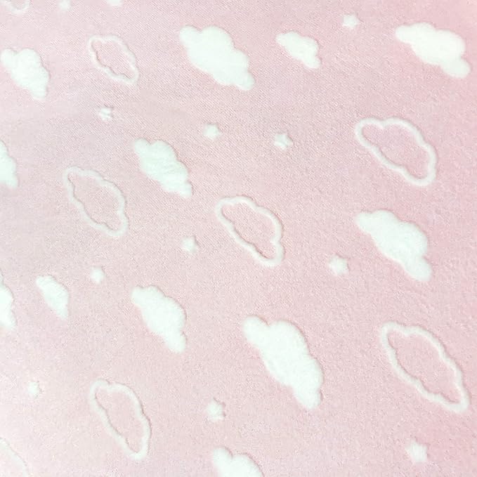 American Baby Company Heavenly Soft Chenille Fitted Crib Sheet 28" x 52", Warm and Cozy Neutral Chenille Sheet, Pink 3D Cloud, for Boys and Girls, Fits Crib and Toddler Bed mattresses