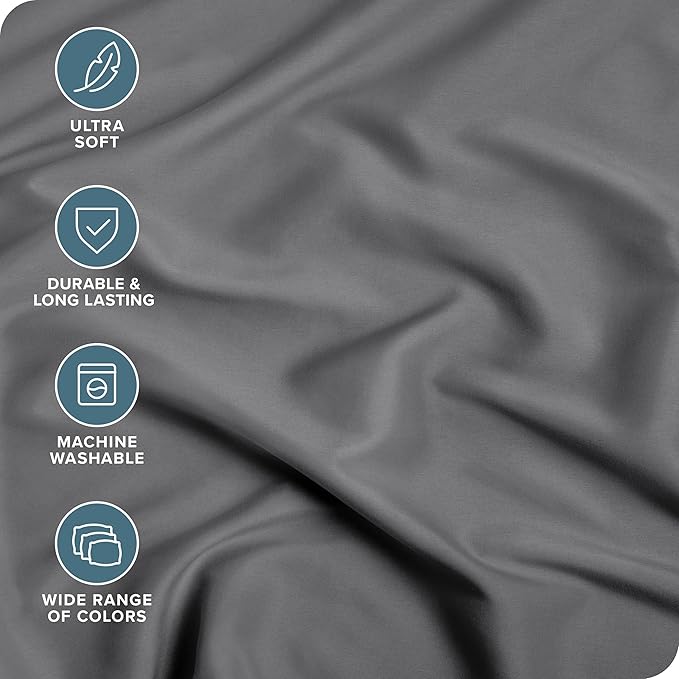 Bare Home 2-Pack Fitted Bottom Sheets King - Premium 1800 Ultra-Soft Wrinkle Resistant Microfiber - Deep Pocket (King, Grey)
