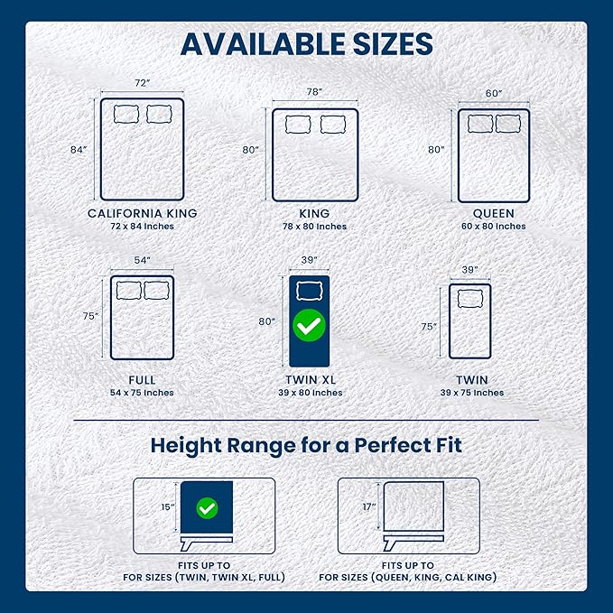 Utopia Bedding Waterproof Mattress Protector Twin XL Size, Premium Terry Mattress Cover 200 GSM, Breathable, Fitted Style with Stretchable Pockets (White)