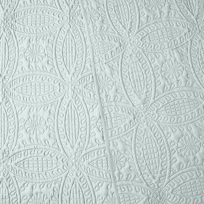 Mellanni Full/Queen Bedspread Coverlet Set - Bedding Cover with Shams - Ultrasonic Quilting Technology - 3 Piece Oversized Quilt Set - Bedspreads & Coverlets (Full/Queen, Spa Mint)