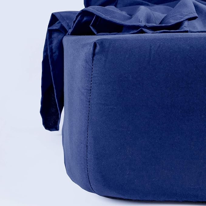NTBAY Toddler Sheet Set - 3-Piece Microfiber Crib Sheet Set - Flat Sheet, Fitted Sheet, Pillowcase - Solid Toddler Bedding, Navy Blue