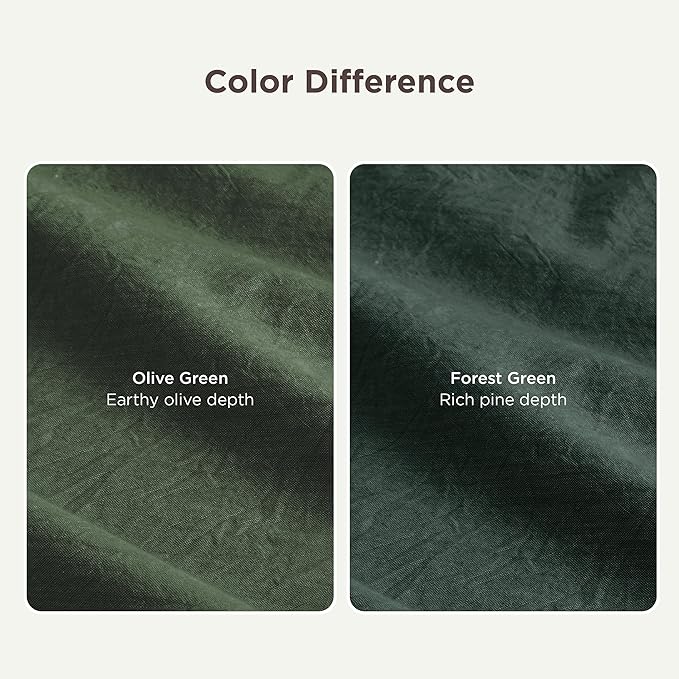 Bedsure 100% Washed Cotton Duvet Cover King Size - Forest Green Minimalist Cotton Duvet Cover Linen Like for All Seasons - GentleSoft™ Plain Simple Bedding (Forest Green, King, 104"x90")