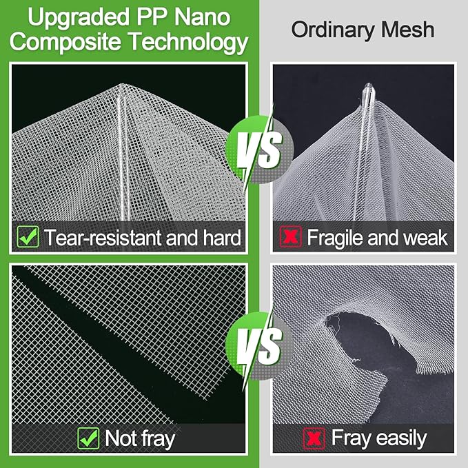 Stronger Garden Mesh Netting - 10 x 33 ft PP Nanocomposite Bird Net Barrier, Mosquito Netting Screen for Outdoor Plants Vegetables Patios Balconies Terraces, Shading Rate 20% (White)