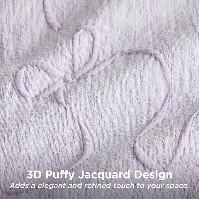 Bedsure Full Size Comforter Sets, GentleSoft™ 3 Pieces Bow Cute Bedding Lavender Room Decor Aesthetic, Full Size Bedding Sets Gifts for Her, 1 Lavender Comforter, 2 Pillow Shams, 82x86 Inches