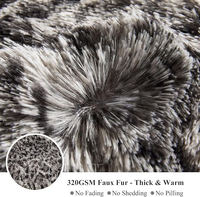 XeGe Cheetah Print Fluffy Faux Fur Duvet Cover Set, 2 Pieces Soft Plush Shaggy Fuzzy Bedding Set(1 Faux Fur Leopard Print Comforter Cover + 1 Furry Pillowcase), Zipper Closure(Twin, Light Grey)