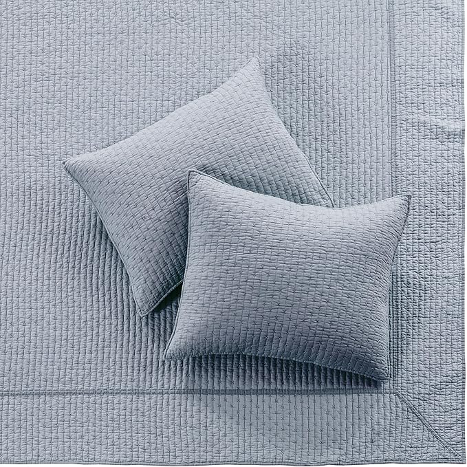 Levtex Home - Cross Stitch Bedspread Set - Twin Bedspread and One Standard Sham - Cross Stitch Pattern - Bedspread (84x104in.) and Sham (20x26in.) - Cotton