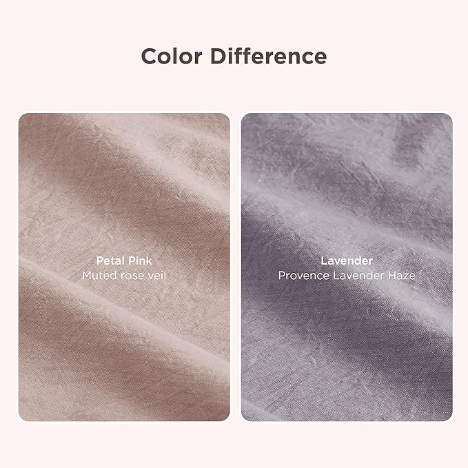 Bedsure 100% Washed Cotton Duvet Cover King Size - Lavender Minimalist Cotton Duvet Cover Linen Like for All Seasons - GentleSoft™ Plain Simple Bedding (Lavender, King, 104"x90")