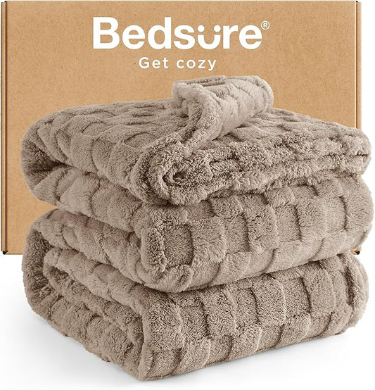 Bedsure GentleSoft Full Size Blankets for Bed Light Brown - Super Soft Cozy Fleece Blanket for Women Men Girls, Large Fuzzy Throws for Bedroom Decor, 84x90 Inches