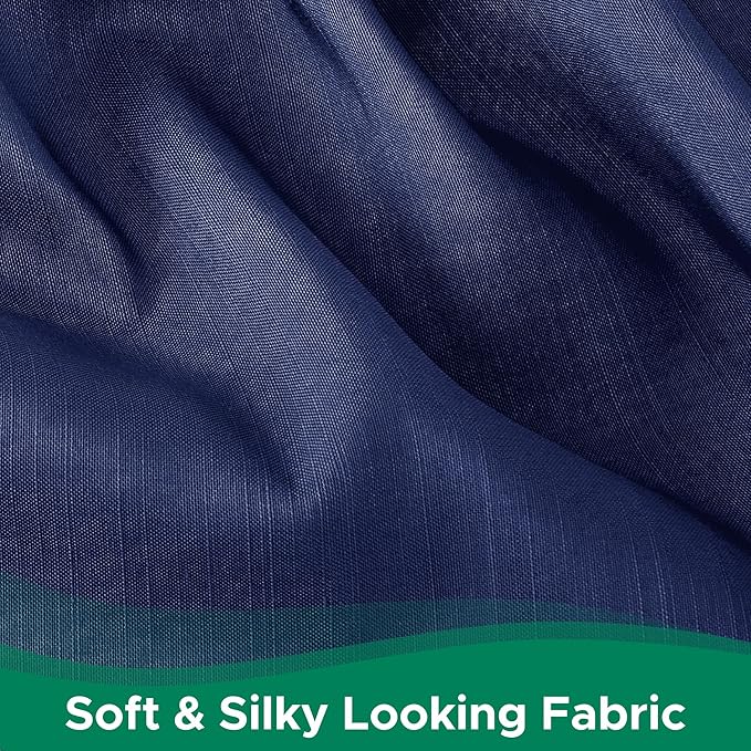 Biscaynebay Wrap Around Bed Skirts for Queen Beds 22" Long Drop, Navy Adjustable Elastic Dust Ruffles Easy Fit Wrinkle Resistant Silky Luxurious Fabric Machine Washable