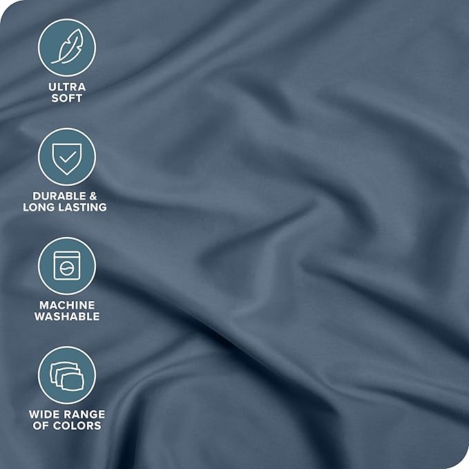 Fitted Bottom Sheet Full Size - Premium 1800 Microfiber - Ultra-Soft Hotel Luxury - Deep Pocket - Durable and Long Lasting - Fitted Sheet (Full, Bering Sea)
