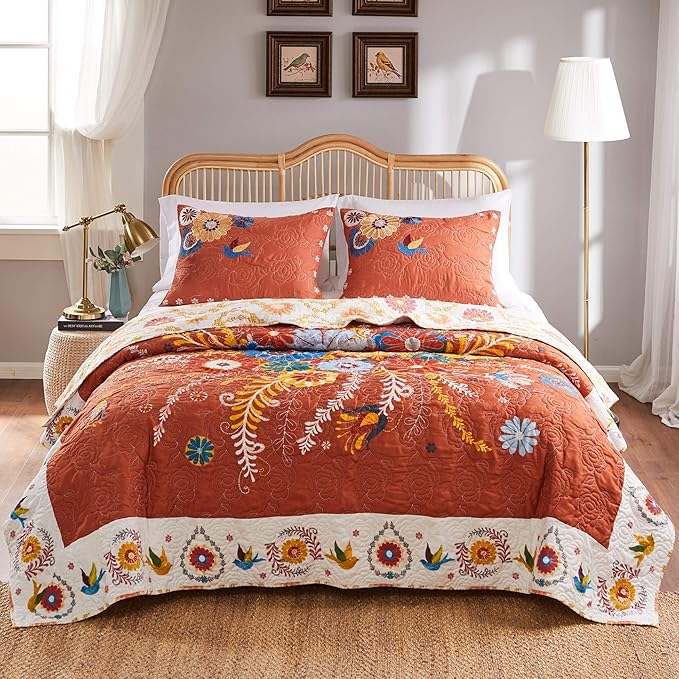 Greenland Home Barefoot Bungalow Topanga Quilt Set, 3-Piece King/Cal King, Multi