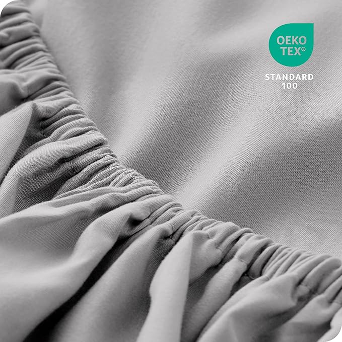 Bare Home 5-Pack Fitted Bottom Ultra-Soft Sheets King - Premium 1800 Ultra-Soft Microfiber - Deep Pocket (King, Light Grey)